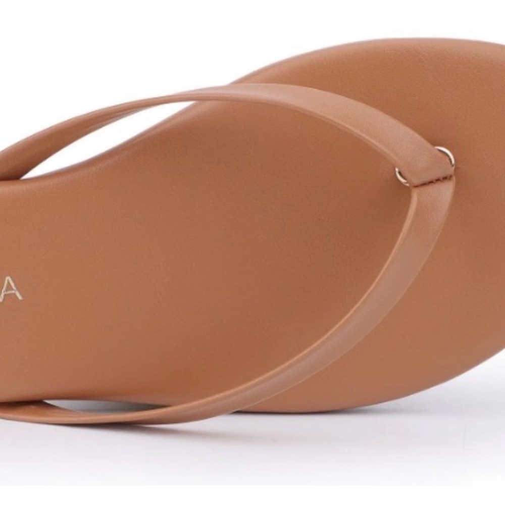 Yosi Samra Tan Slim-Strap Flip Sandals